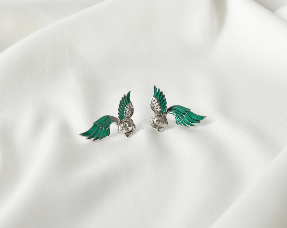 Ականջօղ հրեշտակ կանաչ